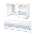 Letto MAXI PLUS NEW white+baby blue /letto per adolescenti; scrivania; mobiletto multifunzionale/
